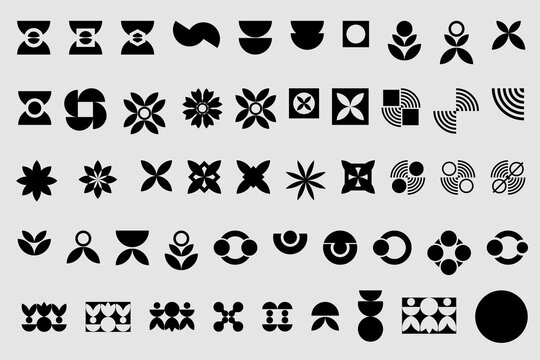 Large vector collection of geometric shapes. Trendy abstract minimalist frames, Modern abstract graphic design elements. Vector illustration