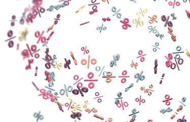 percent rain shopping digital in 3d.