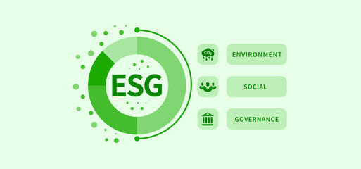 ESG Icon Concept for Environment, Society and Governance in Sustainable Business and Green Business