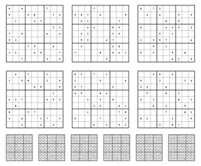 Sudoku game set with answers.