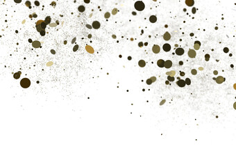 confetti png. Gold confetti falls from the sky. Glittering confetti on a transparent background. Holiday,