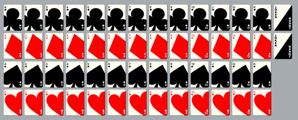 Minimalist Design deck of poker playing cards, full deck. © Somar