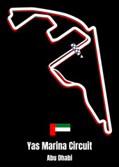 Yas Marina Circuit in Abu Dhabi UAE, United Arab Emirates