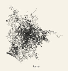 Fototapeta premium City road map of Rome, Italy