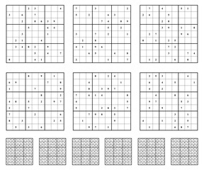 Sudoku game set with answers.