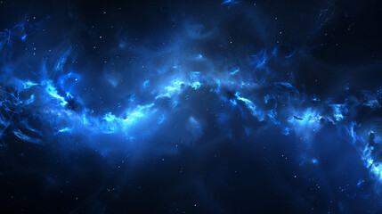 Naklejka premium Abstract cosmic nebula with glowing blue light in space