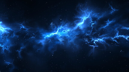 Abstract cosmic nebula with glowing blue light in space