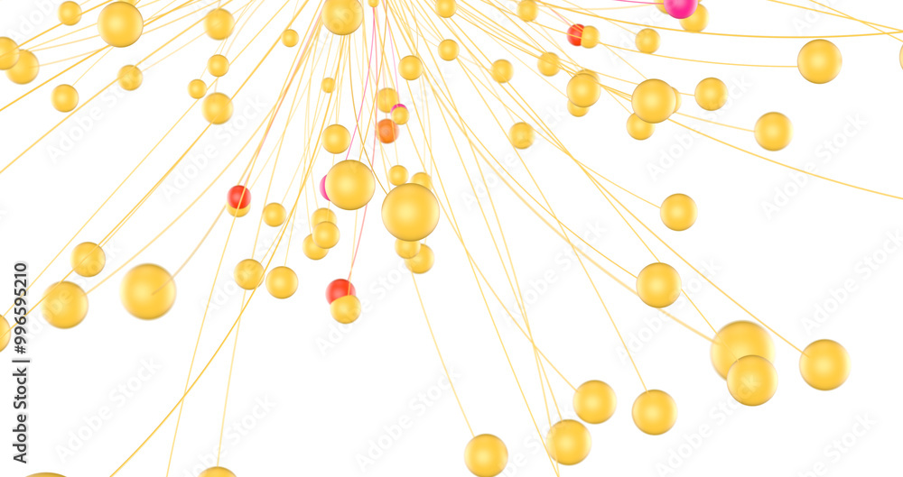 Poster Falling cyber particles. Big data stream. 3d