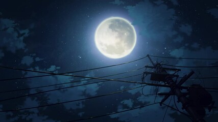 Seamlessly Looped Animated Night sky anime background