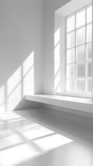 Fototapeta premium Minimalist Room with Window and Bench