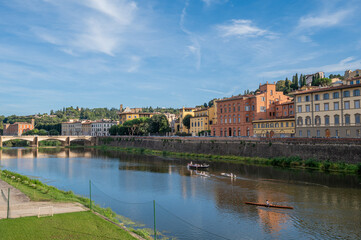Landscape of Ponte Vecchio And Arno River in Florence, Italy