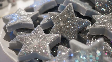 Abstract background of silver stars
