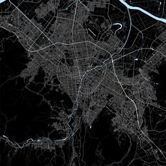 City road map of Sapporo, Hokkaido, Japan
