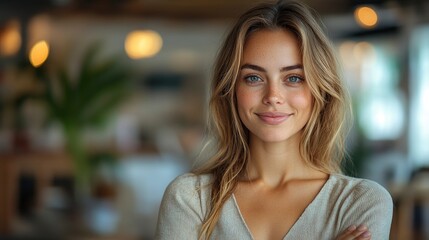 Obraz premium Portrait of a beautiful young woman smiling