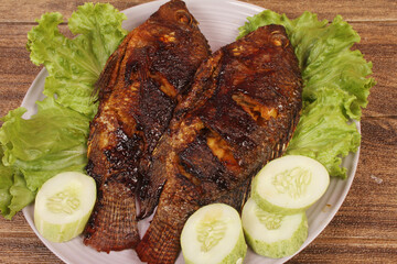 grilled fish with vegetables