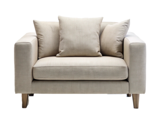 Single seated sofa isolated on transparent background