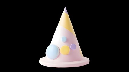 Fototapeta premium Decorated Birthday Cap: Isolated on a transparent background.