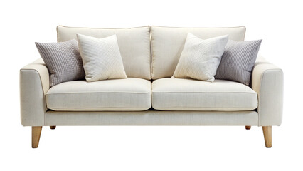 Two seated sofa on white or transparent background