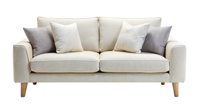 Two seated sofa on white or transparent background