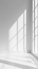 Fototapeta premium White Room with Sunlight Streaming Through Window