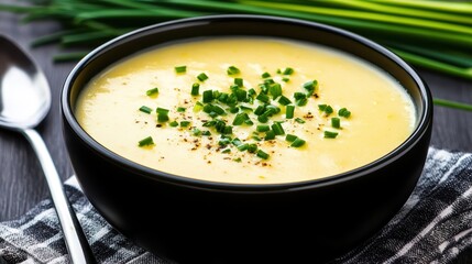 Creamy Potato Leek Soup in a Warm Bowl