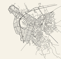 Obraz premium City road map of Tripoli, Lebanon