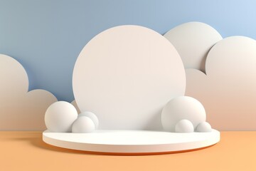 Fototapeta premium Circle painting yellow sphere.