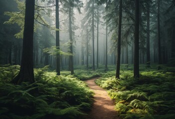 Obraz premium Serene forest with trees