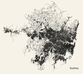 Obraz premium City road map of Sydney, Australia