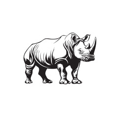Rhinoceros silhouette, high quality vector