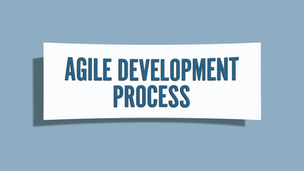 Agile Development Process. A card isolated on blue background.