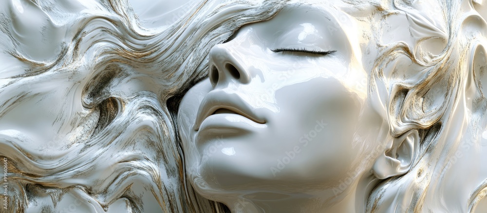 Poster 3d rendering of an abstract surreal portrait design