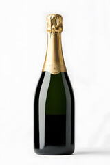 Realistic bottle of champagne mock up isolated over white background