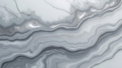 Obraz premium Cool grey and silver liquid marble offers a sleek, modern look. The fluid, metallic swirls bring a refined and elegant aesthetic, perfect for contemporary, minimalistic designs.
