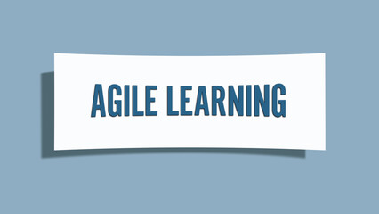 Agile Learning. A card isolated on blue background.