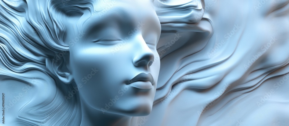 Poster 3d rendering of an abstract surreal portrait design