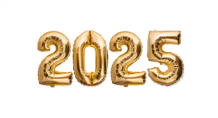 New year balloons 2025 isolated on white background