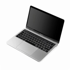 a laptop mockup, tech element, futuristic design, sleek, isolated on white background Job