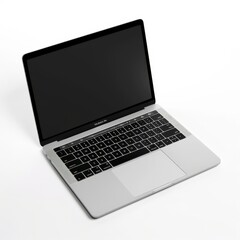 a laptop mockup, tech element, futuristic design, sleek, isolated on white background Job