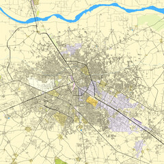 City map of Ludhiana, Punjab, India