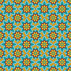 Colorful floral pattern art vector illustration