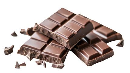 Bar of chocolate isolated on a transparent background, PNG 