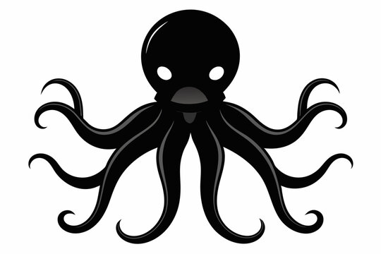recommend clip art: A Vector image of an octopus silhouette black color, vector art illustration