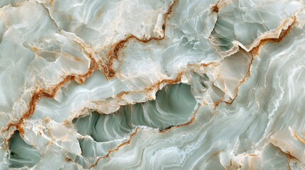 Obraz premium Green and White Marble, Marbled, Abstract Image, Texture, Pattern Background, Wallpaper, Cover and Screen for Smartphone, PC, Laptop, 9:16 and 16:9 Format