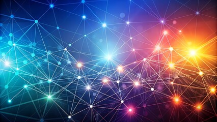 Abstract digital technology wire polygon colorful background