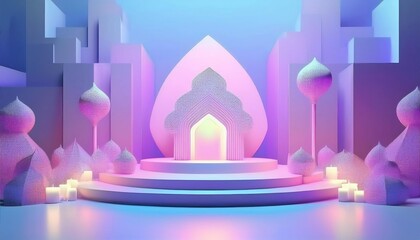 Fototapeta premium Enchanting Realm: A Vibrant Architectural Fantasy