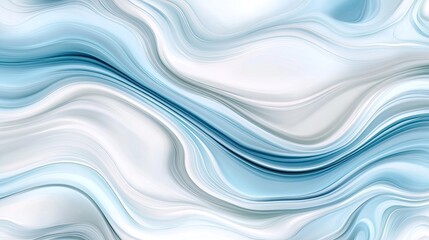 Fototapeta premium Abstract blue and white marble texture with wavy patterns, creating a serene and calming visual effect for backgrounds.