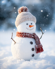Obraz premium Cute snowman