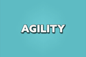 Agility. A Illustration with white text isolated on light green background.