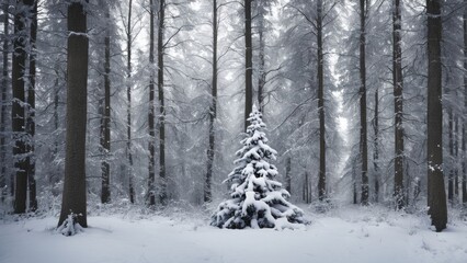 Fototapeta premium forest in winter